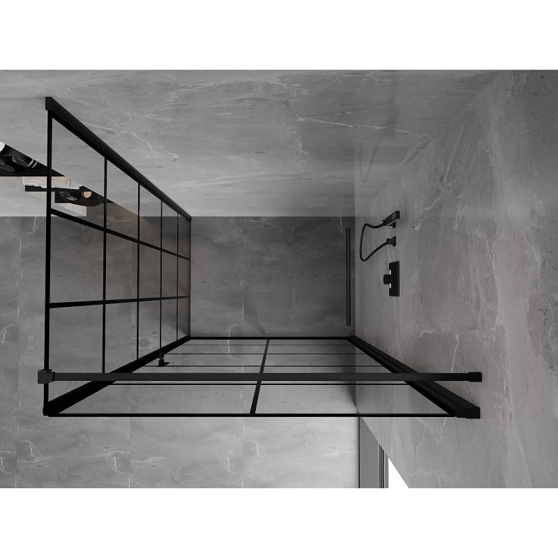 Mexen Mist-B  kabina prysznicowa uchylna prawa 100 x 95 cm, czarna kratka, czarna - 8A2T-100-095-70-77-P