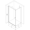 Mexen Pretoria kabina prysznicowa uchylna 80 x 80 cm, grafit , chrom + brodzik Flat - 852-080-080-01-40-4010