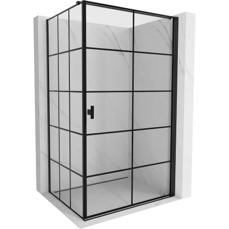Mexen Mist-B  kabina prysznicowa uchylna prawa 100 x 120 cm, czarna kratka, czarna - 8A2T-100-120-70-77-P