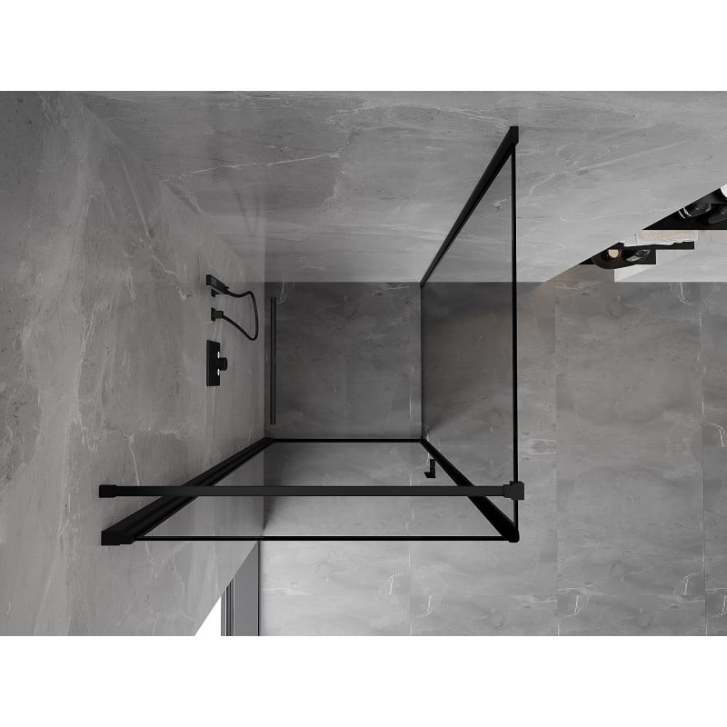 Mexen Mist-B kabina prysznicowa uchylna lewa 70 x 70 cm, czarna ramka, czarna - 8A2T-070-070-70-70-L