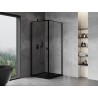 Mexen Mist-B kabina prysznicowa uchylna lewa 100 x 100 cm, czarna ramka, czarna - 8A2T-100-100-70-70-L