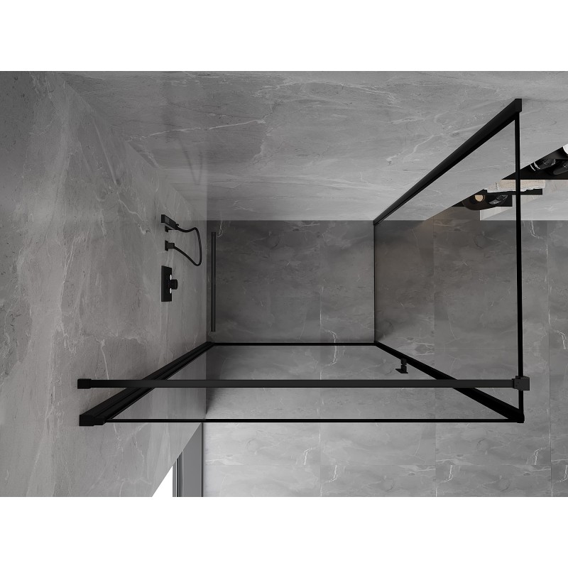 Mexen Mist-B  kabina prysznicowa uchylna lewa 100 x 80 cm, czarna ramka, czarna - 8A2T-100-080-70-70-L