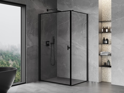 Mexen Mist-B  kabina prysznicowa uchylna lewa 100 x 85 cm, czarna ramka, czarna - 8A2T-100-085-70-70-L