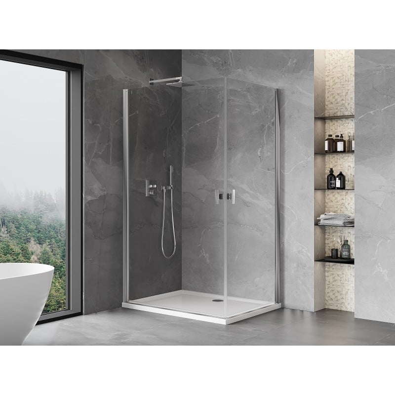 Mexen Mist-B Duo kabina prysznicowa uchylna 95 x 75 cm, transparent, chrom - 8A2-095-075-01-00
