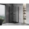 Mexen Mist-B Duo kabina prysznicowa uchylna 80 x 80 cm, transparent, czarna - 8A2-080-080-70-00
