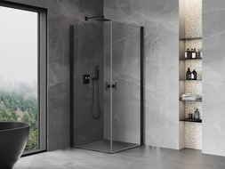 Mexen Mist-B Duo kabina prysznicowa uchylna 85 x 85 cm, transparent, czarna - 8A2-085-085-70-00