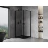 Mexen Mist-B Duo kabina prysznicowa uchylna 100 x 100 cm, czarna ramka, czarna - 8A2-100L-100P-70-70
