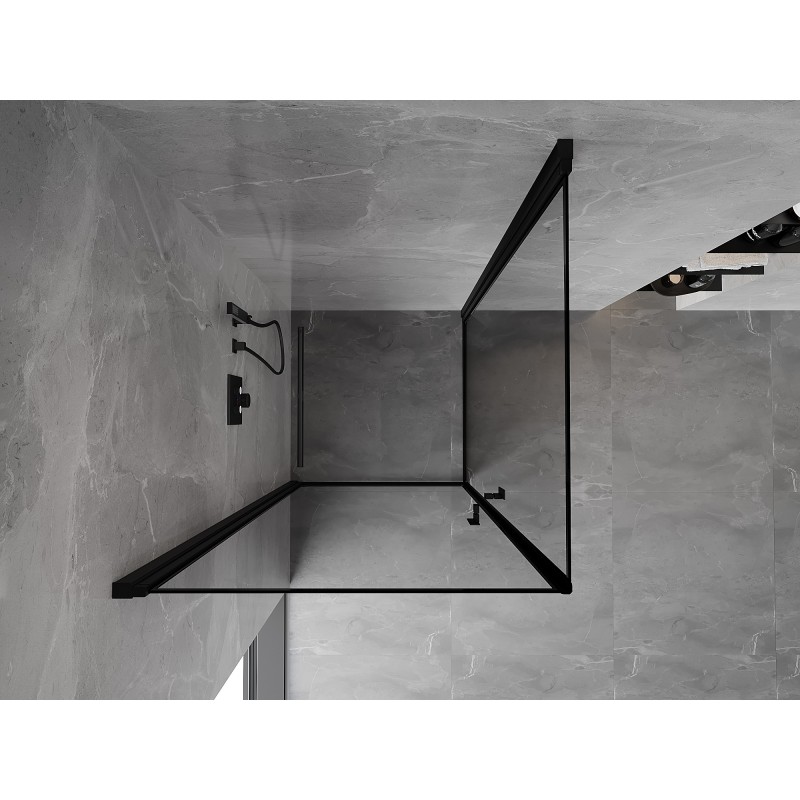 Mexen Mist-B Duo kabina prysznicowa uchylna 100 x 100 cm, czarna ramka, czarna - 8A2-100L-100P-70-70