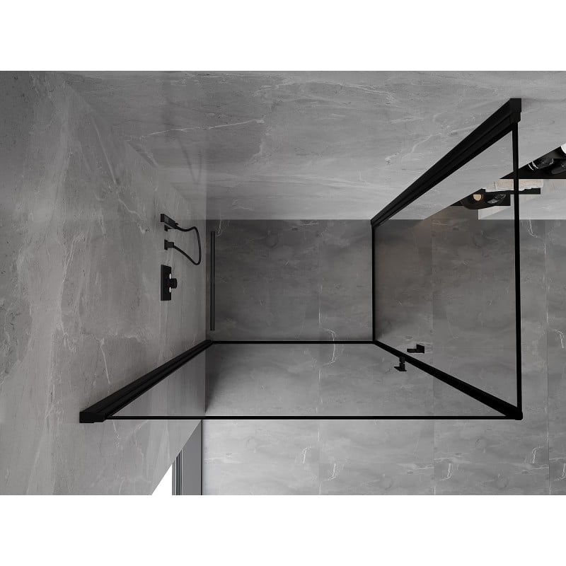 Mexen Mist-B Duo kabina prysznicowa uchylna 70 x 90 cm, czarna ramka, czarna - 8A2-070L-090P-70-70