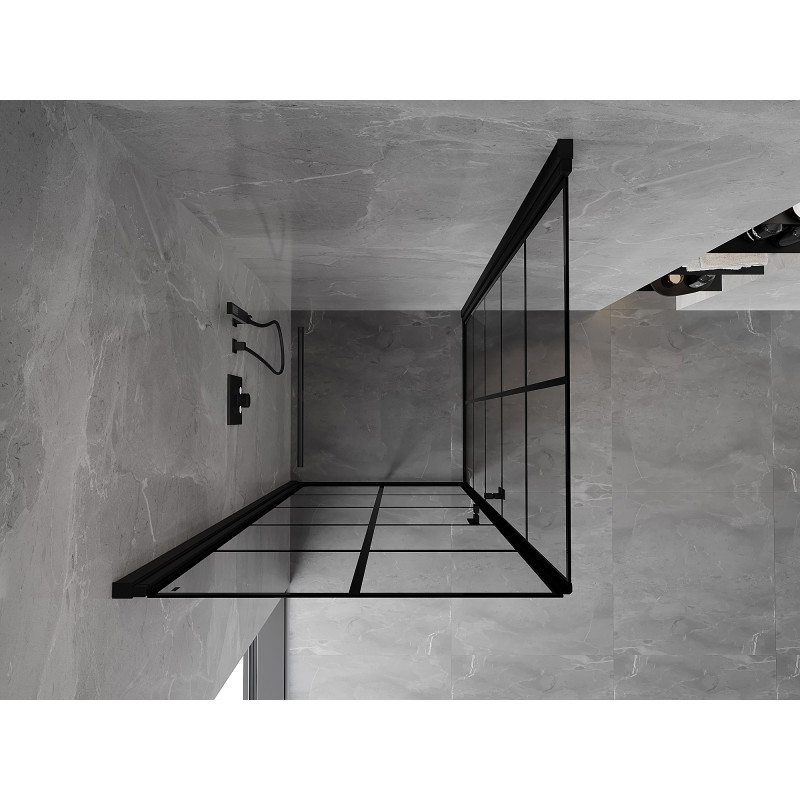 Mexen Mist-B Duo kabina prysznicowa uchylna 100 x 100 cm, czarna kratka, czarna - 8A2-100L-100P-70-77