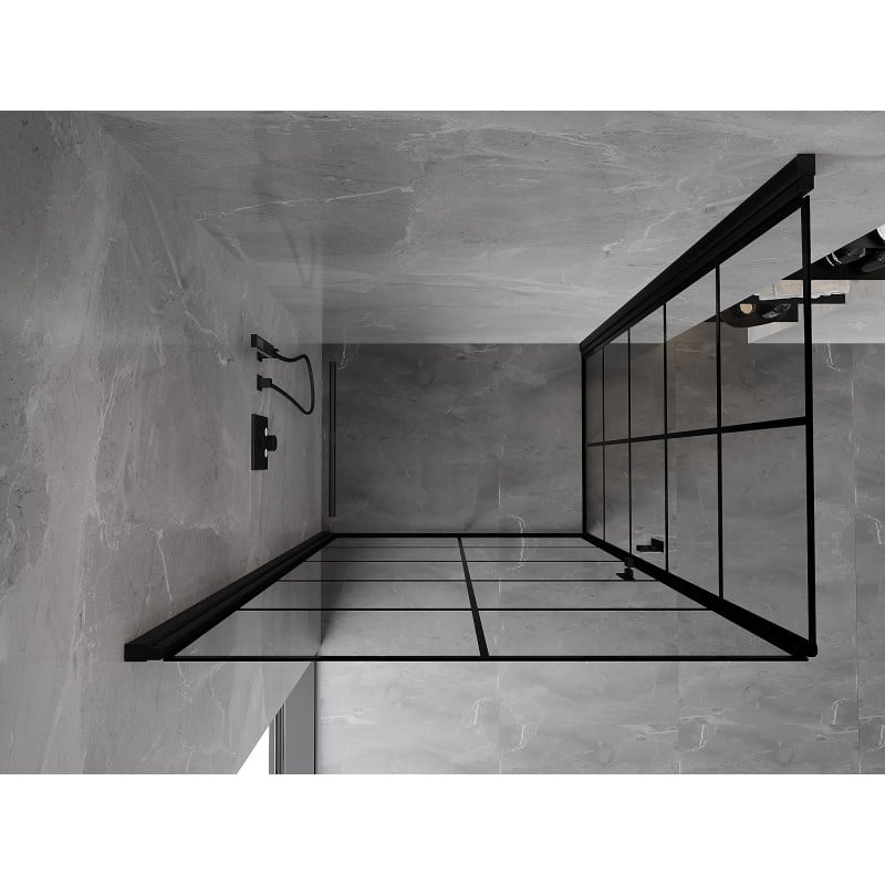 Mexen Mist-B Duo kabina prysznicowa uchylna 90 x 80 cm, czarna kratka, czarna - 8A2-090L-080P-70-77