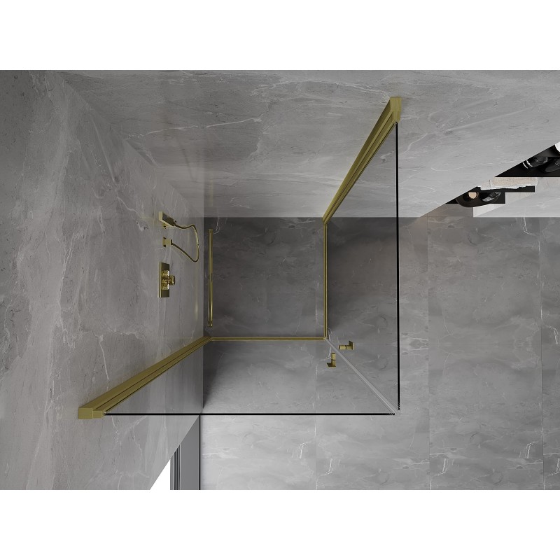 Mexen Mist-B Duo kabina prysznicowa uchylna 90 x 90 cm, transparent, złota szczotkowana - 8A2-090-090-55-00