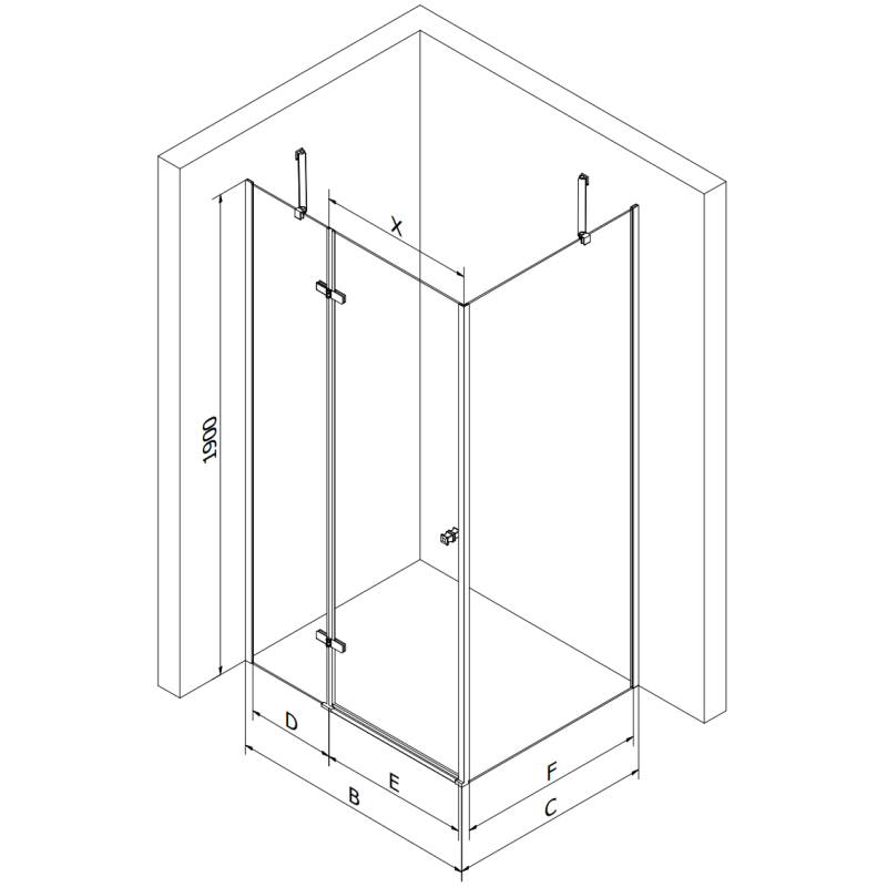 Mexen Roma kabina prysznicowa uchylna 90 x 90 cm, transparent, chrom + brodzik Flat - 854-090-090-01-00-4010