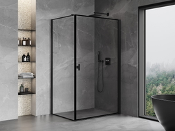Mexen Mist-B  kabina prysznicowa uchylna prawa 90 x 80 cm, czarna ramka, czarna - 8A2T-090-080-70-70-P