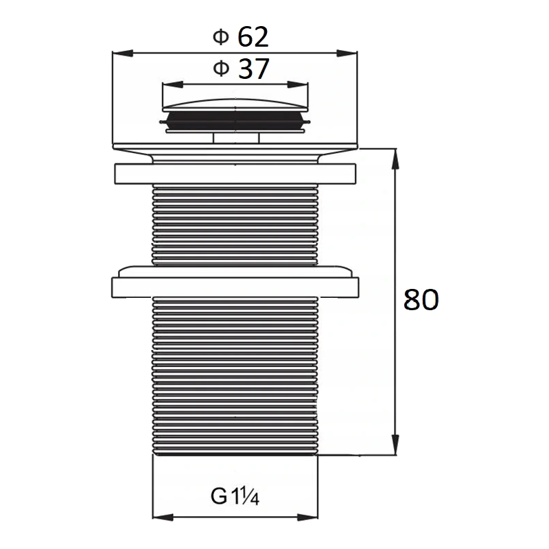 Mexen korek klik-klak mały okrągły, chrom - 79915-00
