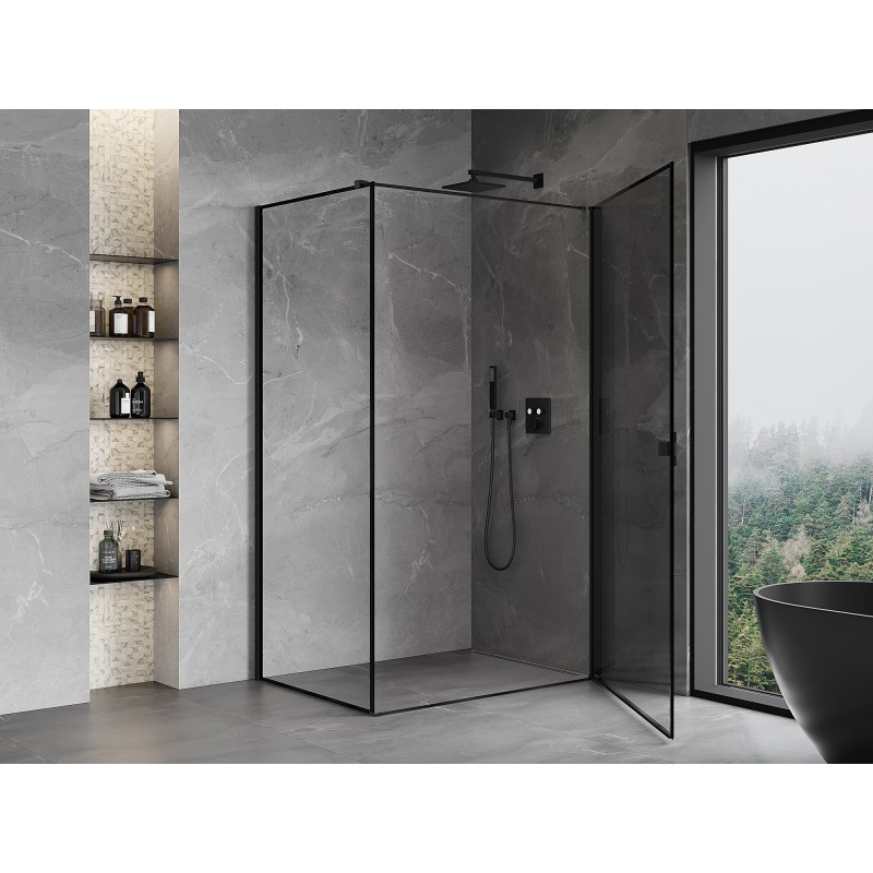 Mexen Mist-B  kabina prysznicowa uchylna prawa 80 x 95 cm, czarna ramka, czarna - 8A2T-080-095-70-70-P