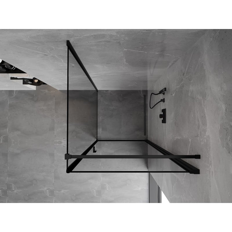 Mexen Mist-B kabina prysznicowa uchylna prawa 70 x 70 cm, czarna ramka, czarna - 8A2T-070-070-70-70-P