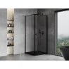 Mexen Mist-B kabina prysznicowa uchylna prawa 70 x 70 cm, czarna ramka, czarna - 8A2T-070-070-70-70-P