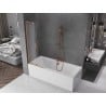 Mexen Velar L parawan nawannowy 2-skrzydłowy rozsuwany 70 x 150 cm, szron, miedź szczotkowana - 896-070-003-31-65
