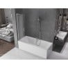 Mexen Velar L parawan nawannowy 2-skrzydłowy rozsuwany 80 x 150 cm, szron, chrom - 896-080-003-31-01