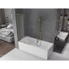Mexen Velar L parawan nawannowy 2-skrzydłowy rozsuwany 80 x 150 cm, szron, złoty - 896-080-003-31-50