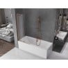 Mexen Velar L parawan nawannowy 2-skrzydłowy rozsuwany 80 x 150 cm, szron, miedź szczotkowana - 896-080-003-31-65