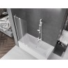 Mexen Velar L parawan nawannowy 2-skrzydłowy rozsuwany 75 x 150 cm, szron, biały - 896-075-003-31-20