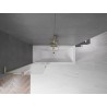 Mexen Velar L parawan nawannowy 2-skrzydłowy rozsuwany 75 x 150 cm, szron, złoty - 896-075-003-31-50