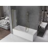 Mexen Velar L parawan nawannowy 2-skrzydłowy rozsuwany 75 x 150 cm, szron, złoty szczotkowany - 896-075-003-31-55