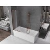 Mexen Velar L parawan nawannowy 2-skrzydłowy rozsuwany 75 x 150 cm, szron, różowe złoto - 896-075-003-31-60