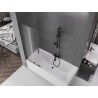 Mexen Velar L parawan nawannowy 2-skrzydłowy rozsuwany 75 x 150 cm, szron, gun gray szczotkowany - 896-075-003-31-66