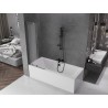 Mexen Velar L parawan nawannowy 2-skrzydłowy rozsuwany 75 x 150 cm, szron, gun metal - 896-075-003-31-95
