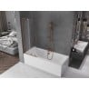 Mexen Velar L parawan nawannowy 2-skrzydłowy rozsuwany 85 x 150 cm, szron, różowe złoto - 896-085-003-31-60