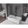 Mexen Velar L parawan nawannowy 2-skrzydłowy rozsuwany 85 x 150 cm, szron, czarny - 896-085-003-31-70