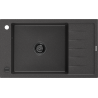 Mexen Elias zlewozmywak granitowy 1-komorowy z ociekaczem 795 x 480 mm, czarny nakrapiany, syfon czarny - 6511791005-76-B