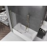 Mexen Velar L parawan nawannowy 2-skrzydłowy rozsuwany 90 x 150 cm, szron, złoty - 896-090-003-31-50