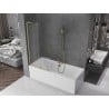 Mexen Velar L parawan nawannowy 2-skrzydłowy rozsuwany 95 x 150 cm, szron, złoty szczotkowany - 896-095-003-31-55