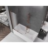 Mexen Velar L parawan nawannowy 2-skrzydłowy rozsuwany 90 x 150 cm, szron, różowe złoto - 896-090-003-31-60