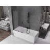 Mexen Velar L parawan nawannowy 2-skrzydłowy rozsuwany 90 x 150 cm, szron, czarny - 896-090-003-31-70