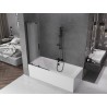 Mexen Velar L parawan nawannowy 2-skrzydłowy rozsuwany 90 x 150 cm, szron, czarny - 896-090-003-31-70