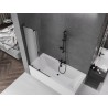 Mexen Velar L parawan nawannowy 2-skrzydłowy rozsuwany 95 x 150 cm, szron, czarny - 896-095-003-31-70