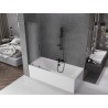 Mexen Velar L parawan nawannowy 2-skrzydłowy rozsuwany 95 x 150 cm, szron, gun metal - 896-095-003-31-95