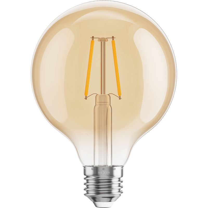 Mexen Vintis żarówka filament LED E27, G95, 2W, Ciepła - 2200K, 180 lm, amber - L157-E27-0222-50