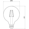 Mexen Vintis żarówka filament LED E27, G95, 2W, Ciepła - 2200K, 180 lm, amber - L157-E27-0222-50