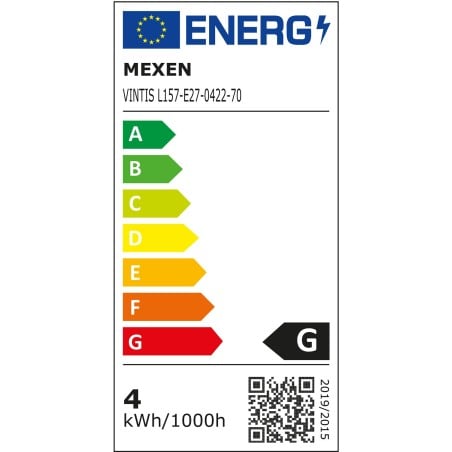 Mexen Vintis żarówka filament LED E27, G95, 4W, Ciepła - 2200K, 280 lm, smoke - L157-E27-0422-70