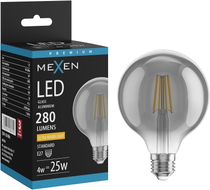 Mexen Vintis żarówka filament LED E27, G95, 4W, Ciepła - 2200K, 280 lm, smoke - L157-E27-0422-70