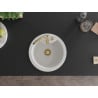 Mexen Diego zlewozmywak granitowy 1-komorowy 488 x 480 mm, biały, syfon złoty - 6512481000-20-G