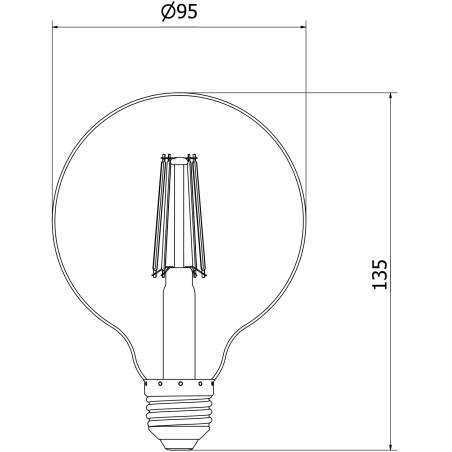 Mexen Vintis żarówka filament LED E27, G95, 8W, Ciepła - 2200K, 750 lm, amber - L157-E27-0822-50