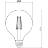 Mexen Vintis żarówka filament LED E27, G95, 8W, Ciepła - 2200K, 750 lm, amber - L157-E27-0822-50