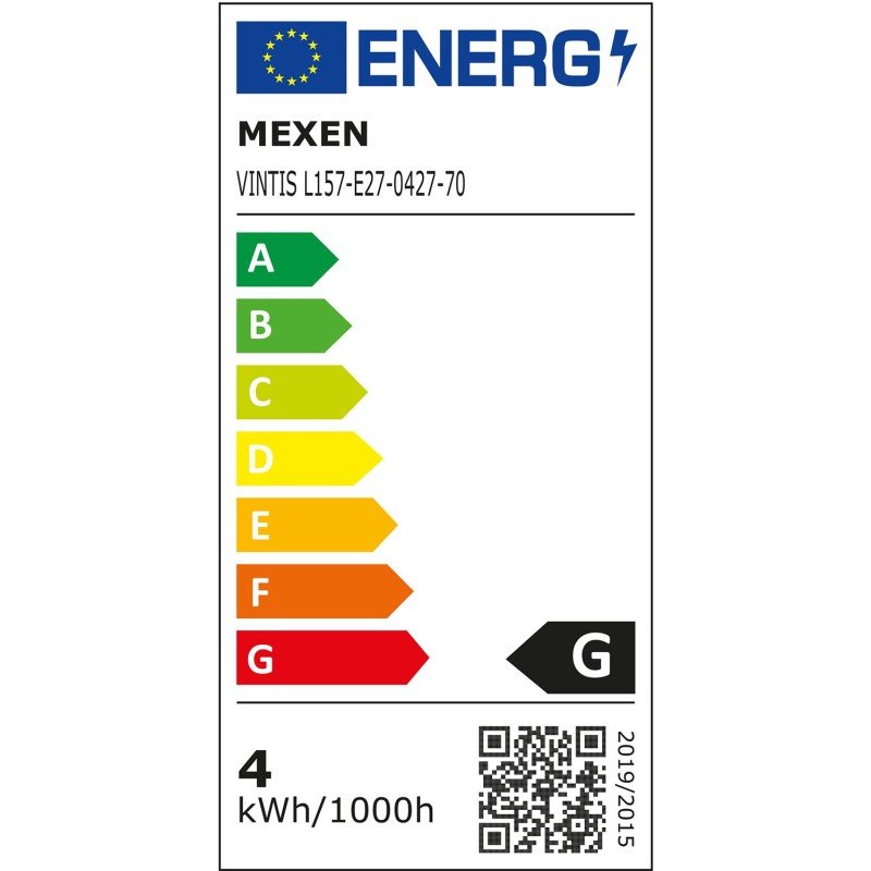 Mexen Vintis żarówka filament LED E27, G95, 4W, Ciepła - 2700K, 300 lm, smoke - L157-E27-0427-70